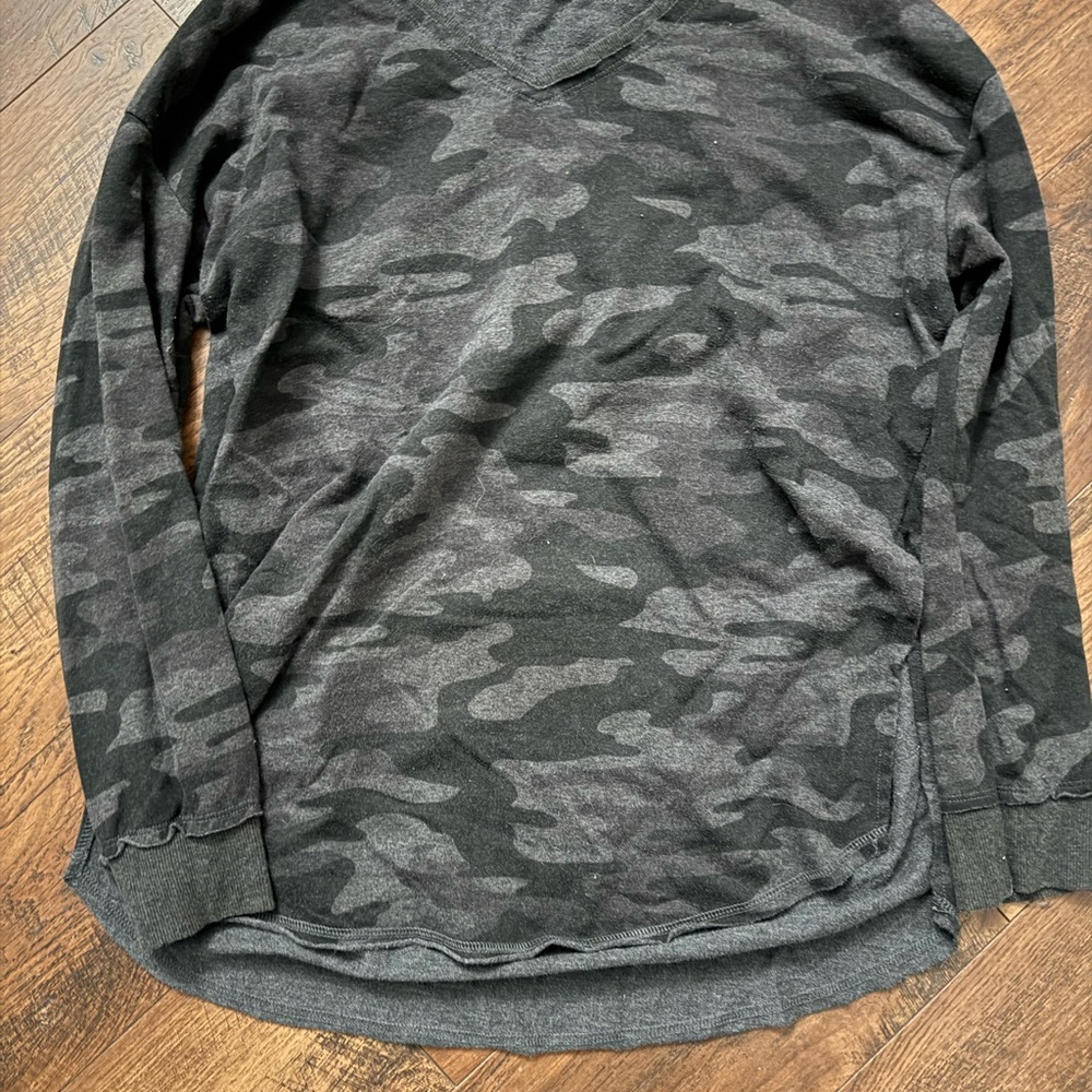 Z Supply Black Camouflage V-Neck Top